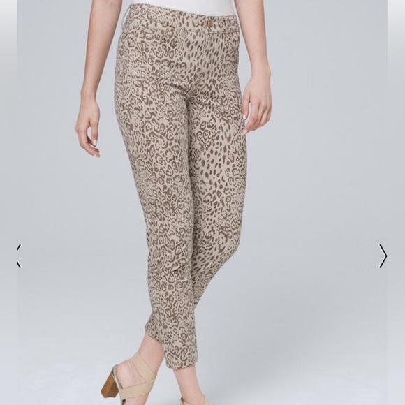 White House Black Market vintage cheetah Leopard skinny jeans NWT - Picture 1 of 3